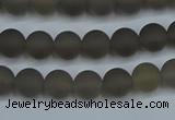 CAG9311 15.5 inches 6mm round matte grey agate beads wholesale