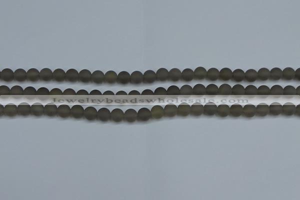 CAG9311 15.5 inches 6mm round matte grey agate beads wholesale