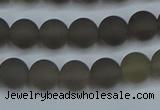 CAG9312 15.5 inches 8mm round matte grey agate beads wholesale