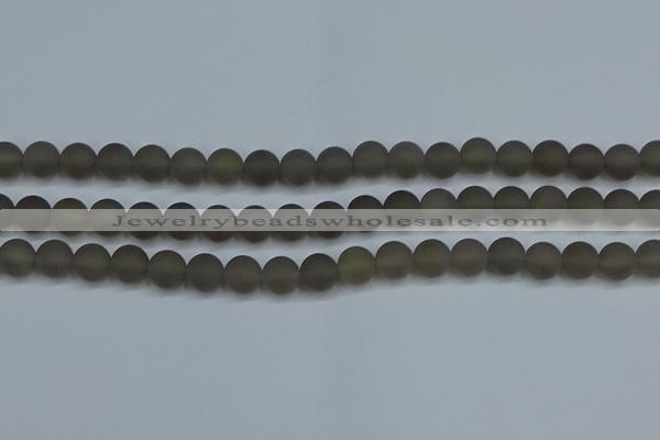 CAG9313 15.5 inches 10mm round matte grey agate beads wholesale