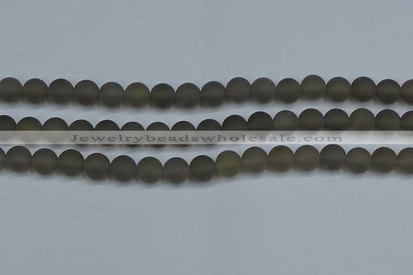 CAG9314 15.5 inches 12mm round matte grey agate beads wholesale