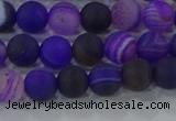 CAG9320 15.5 inches 6mm round matte line agate beads wholesale