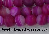 CAG9327 15.5 inches 8mm round matte line agate beads wholesale