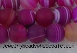 CAG9328 15.5 inches 10mm round matte line agate beads wholesale