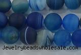 CAG9332 15.5 inches 8mm round matte line agate beads wholesale