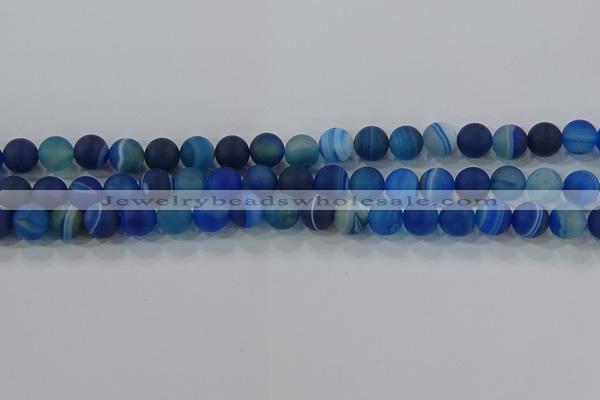 CAG9332 15.5 inches 8mm round matte line agate beads wholesale