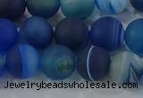 CAG9333 15.5 inches 10mm round matte line agate beads wholesale