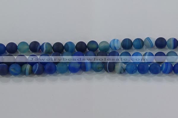 CAG9333 15.5 inches 10mm round matte line agate beads wholesale