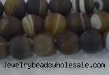 CAG9338 15.5 inches 8mm round matte line agate beads wholesale