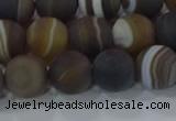 CAG9339 15.5 inches 10mm round matte line agate beads wholesale