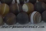 CAG9340 15.5 inches 12mm round matte line agate beads wholesale