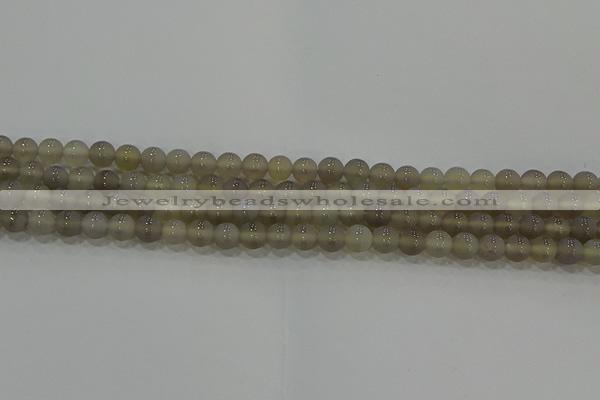 CAG9343 15.5 inches 6mm round matte grey agate beads wholesale