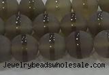 CAG9345 15.5 inches 10mm round matte grey agate beads wholesale