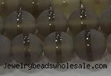 CAG9346 15.5 inches 12mm round matte grey agate beads wholesale