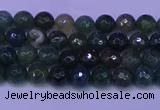 CAG9360 15.5 inches 4mm faceted round moss agate beads wholesale