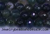 CAG9362 15.5 inches 8mm faceted round moss agate beads wholesale