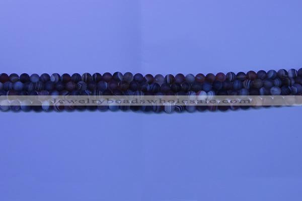 CAG9370 15.5 inches 4mm round matte botswana agate beads