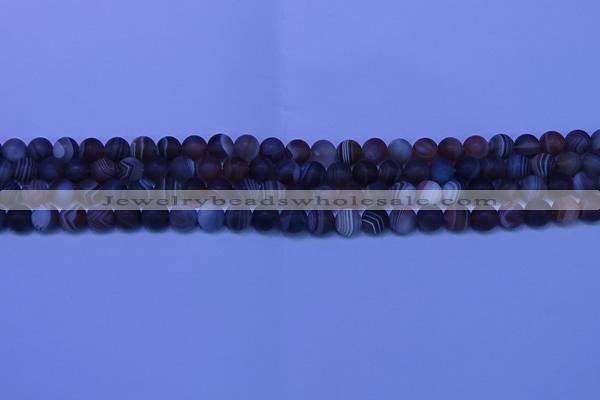 CAG9371 15.5 inches 6mm round matte botswana agate beads