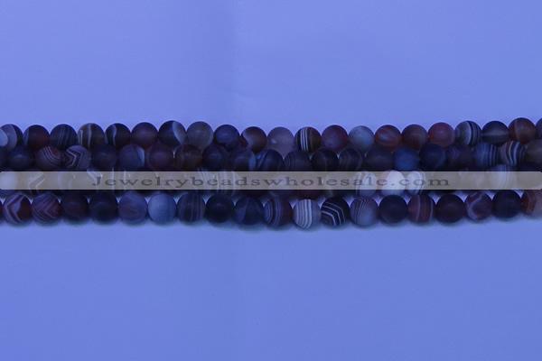 CAG9372 15.5 inches 8mm round matte botswana agate beads