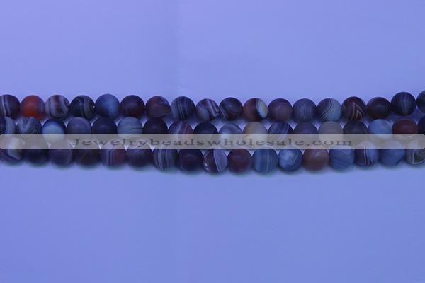 CAG9373 15.5 inches 10mm round matte botswana agate beads