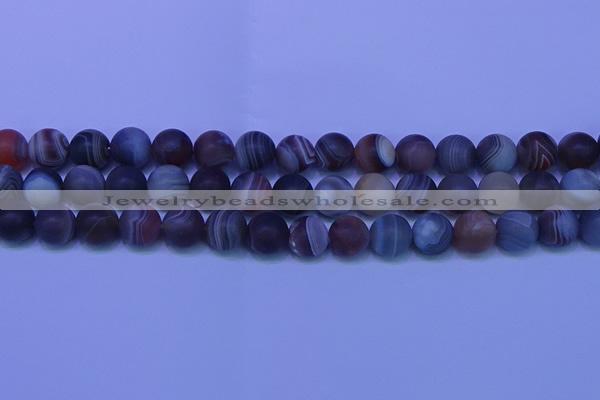 CAG9374 15.5 inches 12mm round matte botswana agate beads