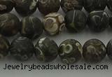 CAG9382 15.5 inches 8mm round matte turritella agate beads