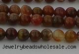 CAG9390 15.5 inches 4mm round red moss agate beads wholesale