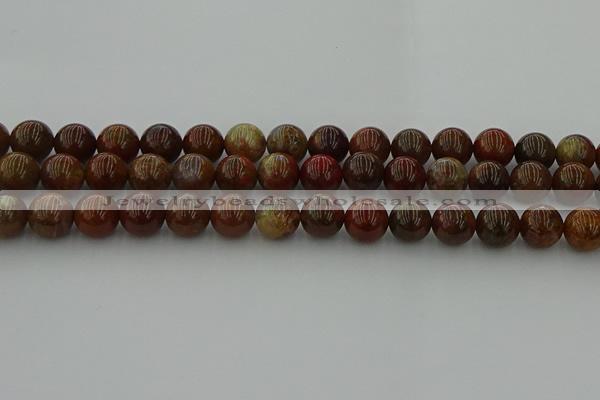 CAG9393 15.5 inches 10mm round red moss agate beads wholesale