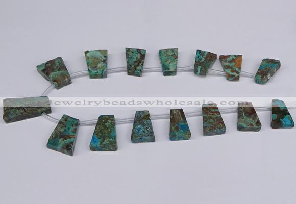 CAG9415 Top drilled 18*25mm - 22*32mm trapezoid ocean agate beads