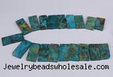 CAG9417 Top drilled 20*35mm - 20*45mm rectangle ocean agate beads