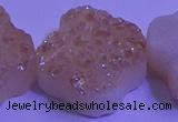 CAG9421 7.5 inches 16*16mm flower champagne plated druzy agate beads