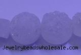 CAG9429 7.5 inches 12mm coin white plated druzy agate beads