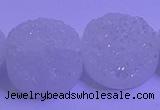 CAG9433 7.5 inches 20mm coin white plated druzy agate beads