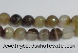 CAG945 16 inches 8mm faceted round madagascar agate gemstone beads