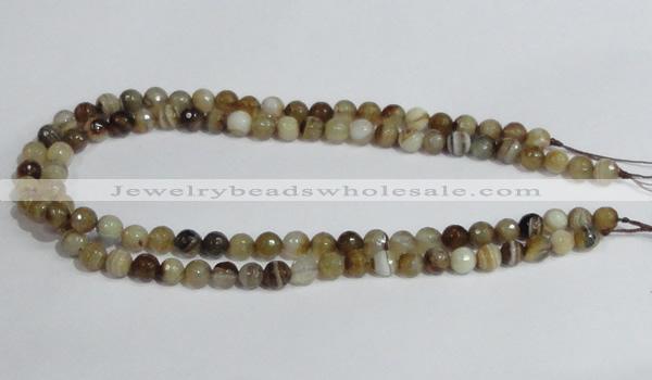 CAG945 16 inches 8mm faceted round madagascar agate gemstone beads