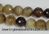 CAG947 16 inches 12mm faceted round madagascar agate gemstone beads