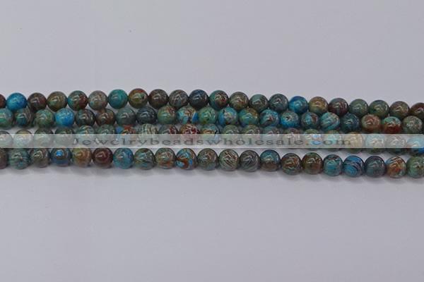 CAG9472 15.5 inches 6mm round blue crazy lace agate beads