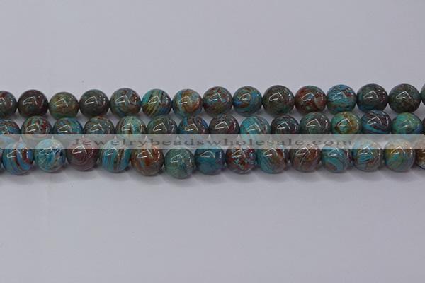 CAG9474 15.5 inches 10mm round blue crazy lace agate beads