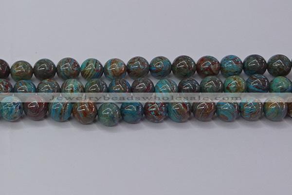 CAG9475 15.5 inches 12mm round blue crazy lace agate beads