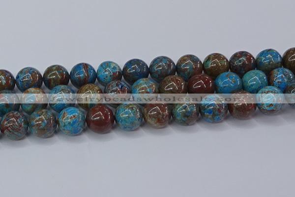 CAG9477 15.5 inches 16mm round blue crazy lace agate beads