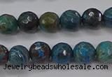 CAG9481 15.5 inches 6mm faceted round blue crazy lace agate beads