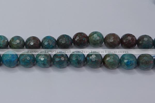 CAG9487 15.5 inches 18mm faceted round blue crazy lace agate beads