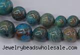 CAG9490 15.5 inches 6mm - 16mm round blue crazy lace agate beads