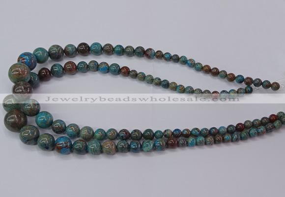 CAG9490 15.5 inches 6mm - 16mm round blue crazy lace agate beads