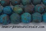 CAG9495 15.5 inches 10mm round matte blue crazy lace agate beads