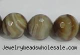 CAG950 16 inches 18mm faceted round madagascar agate gemstone beads