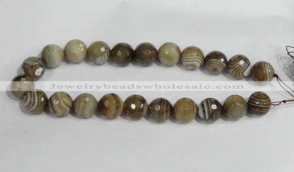 CAG950 16 inches 18mm faceted round madagascar agate gemstone beads