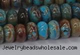 CAG9500 15.5 inches 5*8mm rondelle blue crazy lace agate beads