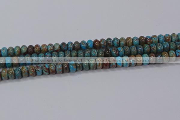 CAG9500 15.5 inches 5*8mm rondelle blue crazy lace agate beads