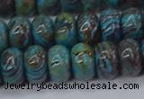 CAG9501 15.5 inches 6*10mm rondelle blue crazy lace agate beads